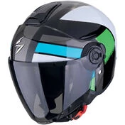 Scorpion EXO-CITY II BLUR Jet Motorcycle Мотошлем Black White Green