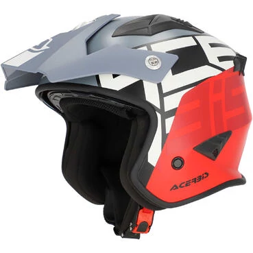 Acerbis Aria 2206 Graphic Gray Red Motorcycle Jet Мотошлем