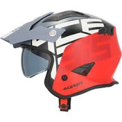 Acerbis Aria 2206 Graphic Gray Red Motorcycle Jet Мотошлем