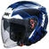 SMK GTJ Tourer GL515 Blue White Motorcycle Jet Мотошлем