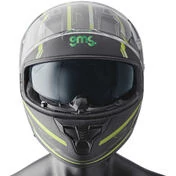 Gms Hexago Graphic Green Full Face Motorcycle Мотошлем