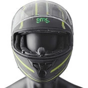 Gms Hexago Graphic Green Full Face Motorcycle Мотошлем