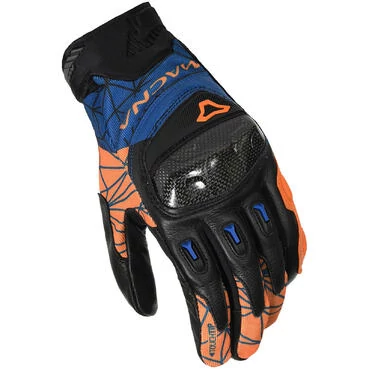 Macna Rocco Motorcycle мотоперчатки Black Orange Dark Blue
