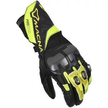 Macna Protego Motorcycle мотоперчатки Black Fluorescent Yellow