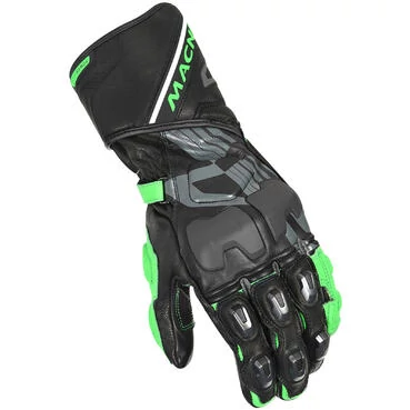 Macna Powertrack Motorcycle мотоперчатки Black Dark Green Grey