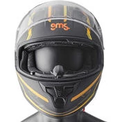 Gms Hexago Graphic Full Face Motorcycle Мотошлем Yellow Orange