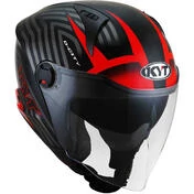 KYT D-CITY LUCENT Jet Motorcycle Мотошлем Black Red