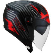 KYT D-CITY LUCENT Jet Motorcycle Мотошлем Black Red