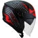 KYT D-CITY LUCENT Jet Motorcycle Мотошлем Black Red