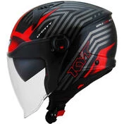 KYT D-CITY LUCENT Jet Motorcycle Мотошлем Black Red