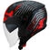 KYT D-CITY LUCENT Jet Motorcycle Мотошлем Black Red