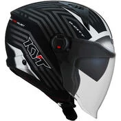 KYT D-CITY LUCENT Jet Motorcycle Мотошлем Matt Black Silver