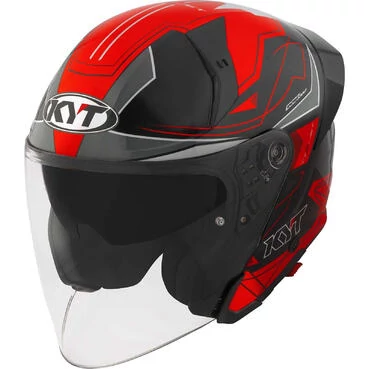 Kyt TTR-JET LED Jet Motorcycle Мотошлем Black/Red