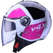 Caberg RIVIERA V4X ALPHA Jet Motorcycle Мотошлем White Pink Black