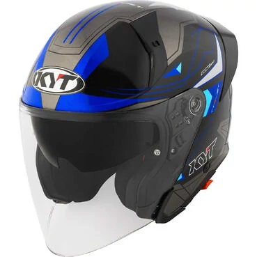 Kyt TTR-JET LED Jet Motorcycle Мотошлем Black/Blue