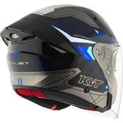 Kyt TTR-JET LED Jet Motorcycle Мотошлем Black/Blue
