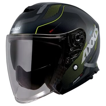 AXXIS OF504SV Mirage SV Vilage Fluor Yellow мотошлем открытый с желтыми полосами
