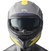 Gms Velox Graphic Full Face Motorcycle Мотошлем Black Yellow Grey Matt