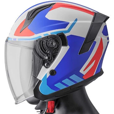 Gms Vectus Jet Motorcycle Мотошлем Matt Black Petrol Red