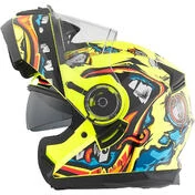 Modular Motorcycle Мотошлем BHR 836 Flip Up ZOMBIE Yellow