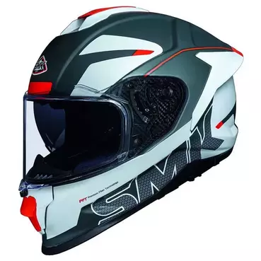 SMK Titan Firefly full face helmet Matt Grey / White / Red