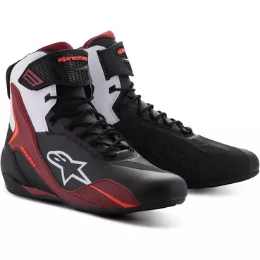 Alpinestars FASTER-4 Motorcycle мотоботы Black White Dark Red