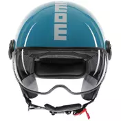 Momo Design FGTR CLASSIC Candy Lake Blue White Motorcycle Jet Мотошлем