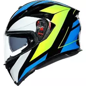 Full Face Motorcycle Мотошлем AGV K5 S Multi CORE Black Light Blue Yellow Fluo