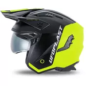 Ufo SHERATAN JET Jet Motorcycle Мотошлем Fluorescent Yellow Black