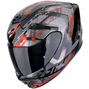 Scorpion EXO-391 CLUTTER Full Face Motorcycle Мотошлем Black Red