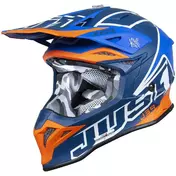Moto Cross Enduro Мотошлем Just1 J39 Thruster White Fluo Orange Blue