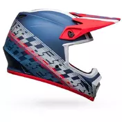 Cross Enduro Motorcycle Мотошлем Bell MX-9 MIPS OFFSET Blue Metal White Opaque