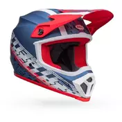 Cross Enduro Motorcycle Мотошлем Bell MX-9 MIPS OFFSET Blue Metal White Opaque