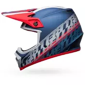 Cross Enduro Motorcycle Мотошлем Bell MX-9 MIPS OFFSET Blue Metal White Opaque