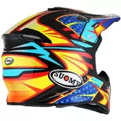 Cross Enduro Motorcycle Мотошлем Suomy X-WING DUEL Light Blue Red