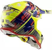 Cross Enduro Moto Мотошлем LS2 MX 470 Yellow Bomber Red Subwoofer