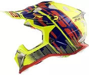 Cross Enduro Moto Мотошлем LS2 MX 470 Yellow Bomber Red Subwoofer