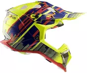 Cross Enduro Moto Мотошлем LS2 MX 470 Yellow Bomber Red Subwoofer