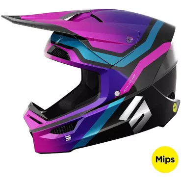 Moto Cross Enduro Мотошлем Shot RACE SKY PURPLE Chrome