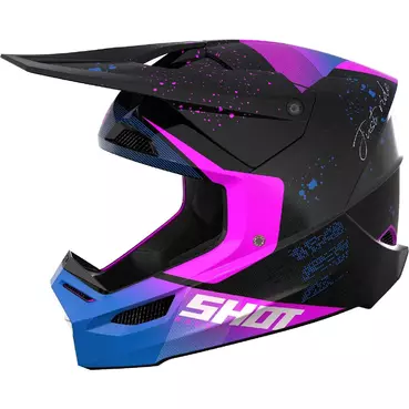 Moto Cross Enduro Мотошлем Shot FURIOUS MATRIX PURPLE Polished