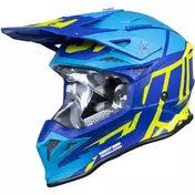 Moto Cross Enduro Мотошлем Just1 J39 Poseidon Fluo Yellow Blue