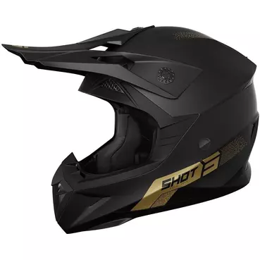 Motocross Enduro Мотошлем Shot PULSE ELEMENT Gold Black Matt
