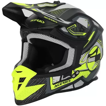 Acerbis LINEAR 2206 Black Yellow Fluo Cross Motorcycle Мотошлем