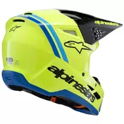 Alpinestars SM3 YOUTH RADIUM Kids Cross Enduro Motorcycle Мотошлем Fluorescent Yellow Black Glossy Blue