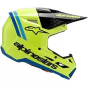 Alpinestars SM3 YOUTH RADIUM Kids Cross Enduro Motorcycle Мотошлем Fluorescent Yellow Black Glossy Blue