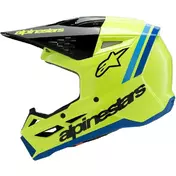 Alpinestars SM3 YOUTH RADIUM Kids Cross Enduro Motorcycle Мотошлем Fluorescent Yellow Black Glossy Blue