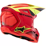 Alpinestars SM3 YOUTH FRAY Kids Cross Enduro Motorcycle Мотошлем Red Yellow Fluorescent Black Glossy