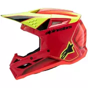 Alpinestars SM3 YOUTH FRAY Kids Cross Enduro Motorcycle Мотошлем Red Yellow Fluorescent Black Glossy
