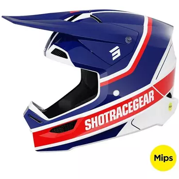 Motocross Enduro Мотошлем Shot RACE MYTHIC Blue Red Matt