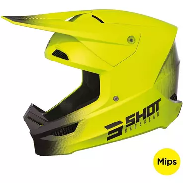 Moto Cross Enduro Мотошлем Shot RACE RAW Neon Yellow Opaque
